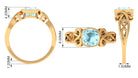 Rosec Jewels-2 CT Vintage Style Cushion Sky Blue Topaz Solitaire Ring in Bezel Setting