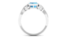 Rosec Jewels-Cushion Cut Swiss Blue Topaz Vintage Solitaire Ring in Bezel Setting