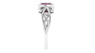 Rosec Jewels-Vintage Style Cushion Cut Rhodolite Solitaire Ring in Bezel Setting