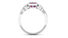 Rosec Jewels-Vintage Style Cushion Cut Rhodolite Solitaire Ring in Bezel Setting