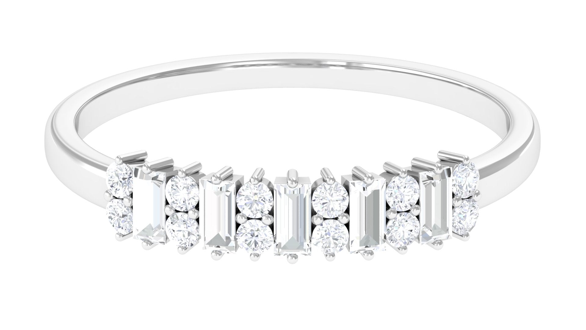 Rosec Jewels-Anniversary Band Ring with Certified Moissanite