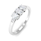 Rosec Jewels-Oval Moissanite Three Stone Promise Ring in Gold