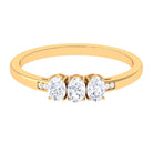 Rosec Jewels-Oval Moissanite Three Stone Promise Ring in Gold