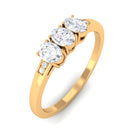 Rosec Jewels-Oval Moissanite Three Stone Promise Ring in Gold