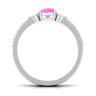 Rosec Jewels-Created Pink Sapphire and Diamond Anniversary Double Band Ring