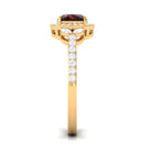 Rosec Jewels-2 CT Natural Garnet Halo Engagement Ring with Diamond