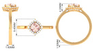 Rosec Jewels-Cushion Cut Morganite Engagement Ring with Diamond Halo