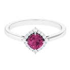 Rosec Jewels-Real Pink Tourmaline Engagement Ring with Diamond Halo