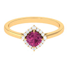 Rosec Jewels-Real Pink Tourmaline Engagement Ring with Diamond Halo