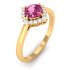 Rosec Jewels-Real Pink Tourmaline Engagement Ring with Diamond Halo