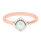 Rosec Jewels-Cushion Cut Ethiopian Opal Halo Engagement Ring with Diamond