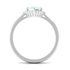 Rosec Jewels-Cushion Cut Ethiopian Opal Halo Engagement Ring with Diamond