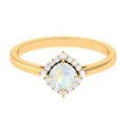 Rosec Jewels-Cushion Cut Ethiopian Opal Halo Engagement Ring with Diamond