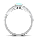 Rosec Jewels-Asscher Cut Ethiopian Opal Solitaire Wedding Ring Set with Diamond Accent