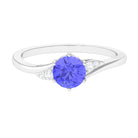 Rosec Jewels-Round Tanzanite Solitaire Engagement Ring with Diamond