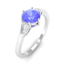 Rosec Jewels-Round Tanzanite Solitaire Engagement Ring with Diamond