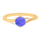 Rosec Jewels-Round Tanzanite Solitaire Engagement Ring with Diamond