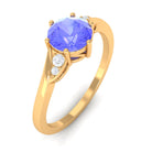 Rosec Jewels-Round Tanzanite Solitaire Engagement Ring with Diamond