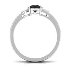 Rosec Jewels-Solitaire Created Black Diamond and Diamond Double Band Engagement Ring