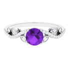 Rosec Jewels-Nature Inspired Amethyst and Diamond Solitaire Engagement Ring