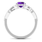 Rosec Jewels-Nature Inspired Amethyst and Diamond Solitaire Engagement Ring