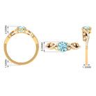 Rosec Jewels-Round Shape Aquamarine Designer Engagement Ring with Diamond