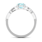 Rosec Jewels-Round Shape Aquamarine Designer Engagement Ring with Diamond