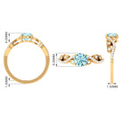 Rosec Jewels-Round Shape Aquamarine Designer Engagement Ring with Diamond