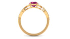 Rosec Jewels-Round Shape Pink Tourmaline Designer Engagement Ring with Diamond