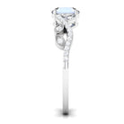 Rosec Jewels-Round Shape Moonstone Designer Engagement Ring with Diamond