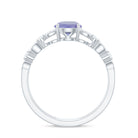 Rosec Jewels-Solitaire Tanzanite and Diamond Double Band Ring