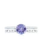 Rosec Jewels-Solitaire Tanzanite and Diamond Double Band Ring