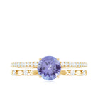 Rosec Jewels-Solitaire Tanzanite and Diamond Double Band Ring