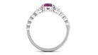 Rosec Jewels-1.25 CT Round Rhodolite Solitaire Engagement Ring with Diamond Accent