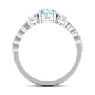 Rosec Jewels-1 CT Solitaire Aquamarine and Diamond Designer Engagement Ring