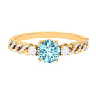 Rosec Jewels-1 CT Solitaire Aquamarine and Diamond Designer Engagement Ring