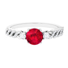 Rosec Jewels-Solitaire Created Ruby and Diamond Designer Engagement Ring