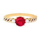 Rosec Jewels-Solitaire Created Ruby and Diamond Designer Engagement Ring