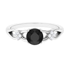 Rosec Jewels-1.25 CT Black Diamond Solitaire Crossover Ring with Diamond