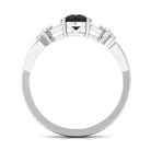 Rosec Jewels-1.25 CT Black Diamond Solitaire Crossover Ring with Diamond