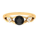 Rosec Jewels-1.25 CT Black Diamond Solitaire Crossover Ring with Diamond