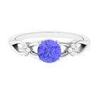 Rosec Jewels-1.75 CT Pure Tanzanite Floral and Diamond Solitaire Crossover Ring