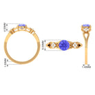 Rosec Jewels-1.75 CT Pure Tanzanite Floral and Diamond Solitaire Crossover Ring