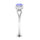 Rosec Jewels-1.75 CT Pure Tanzanite Floral and Diamond Solitaire Crossover Ring