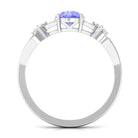 Rosec Jewels-1.75 CT Pure Tanzanite Floral and Diamond Solitaire Crossover Ring