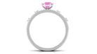 Rosec Jewels-Round Pink Sapphire and Diamond Simple Ring Set