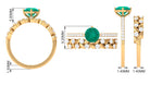 Rosec Jewels-2 CT Emerald Classic Wedding Ring Set in Gold with Moissanite