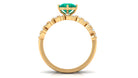 Rosec Jewels-2 CT Emerald Classic Wedding Ring Set in Gold with Moissanite