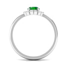 Rosec Jewels-5 MM Round Lab Created Emerald Gold Floral Solitaire Ring in Prong Setting