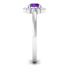 Rosec Jewels-Round Cut Solitaire Amethyst Flower Ring